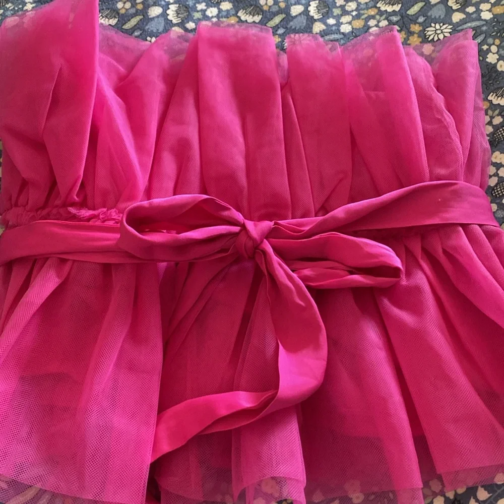 HOT PINK TULLE TANK TOP - Picture 2 of 6